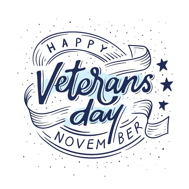 Free Vector veterans day lettering