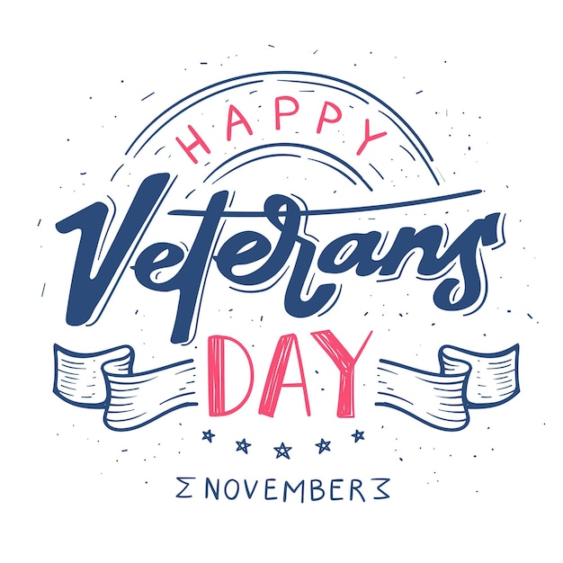 Free Vector veterans day lettering