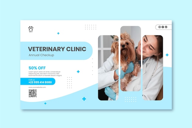 Veterinary clinic banner template