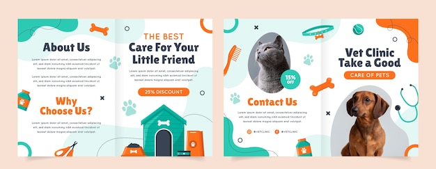 Veterinary clinic brochure template