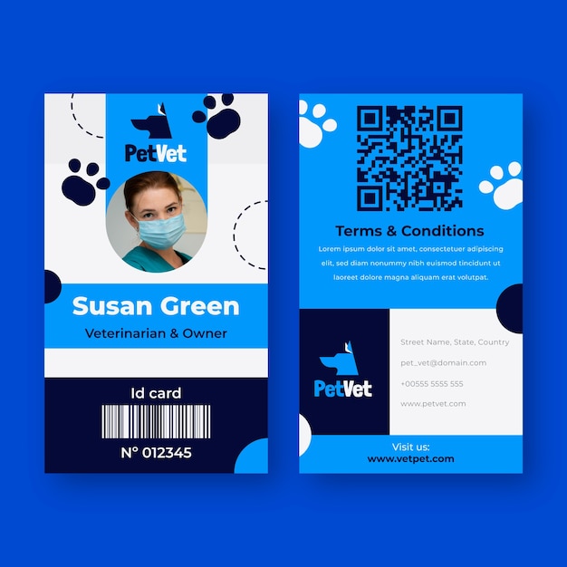 Veterinary clinic id card template