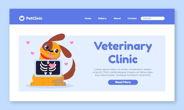 Free Vector veterinary clinic landing page template