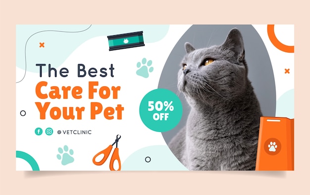 Veterinary clinic social media promo template