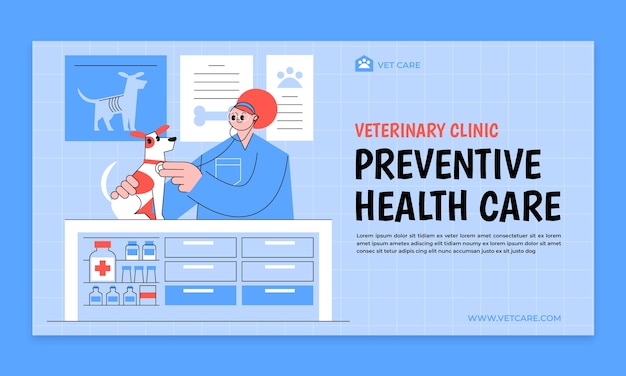 Free Vector veterinary clinic social media promo template