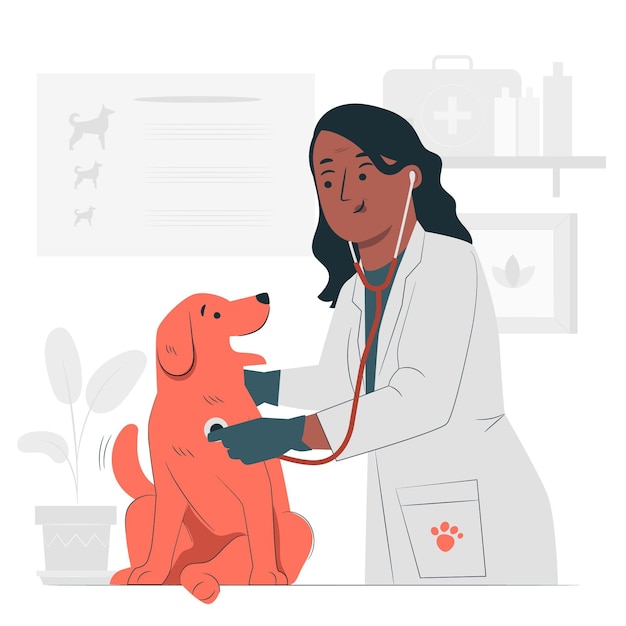 Free Vector veterinary concept illustration