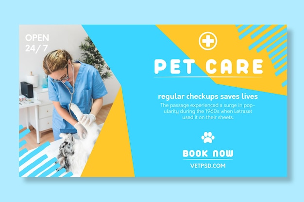 Veterinary horizontal banner template