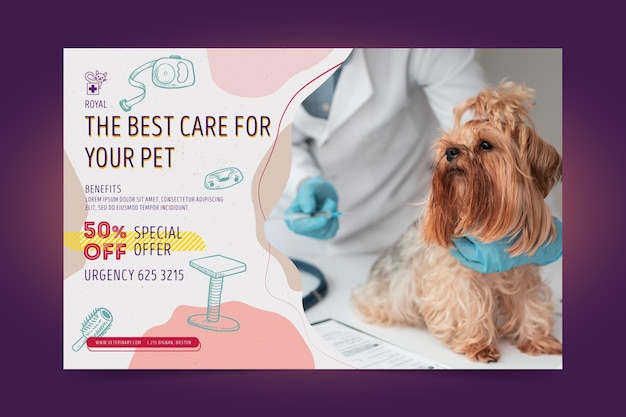 Veterinary horizontal banner template