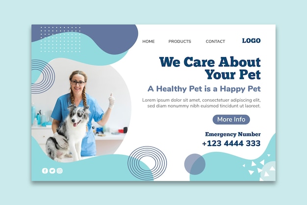 Veterinary horizontal banner template