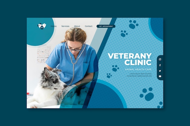 Veterinary landing page design