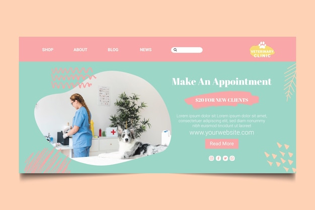 Veterinary landing page template