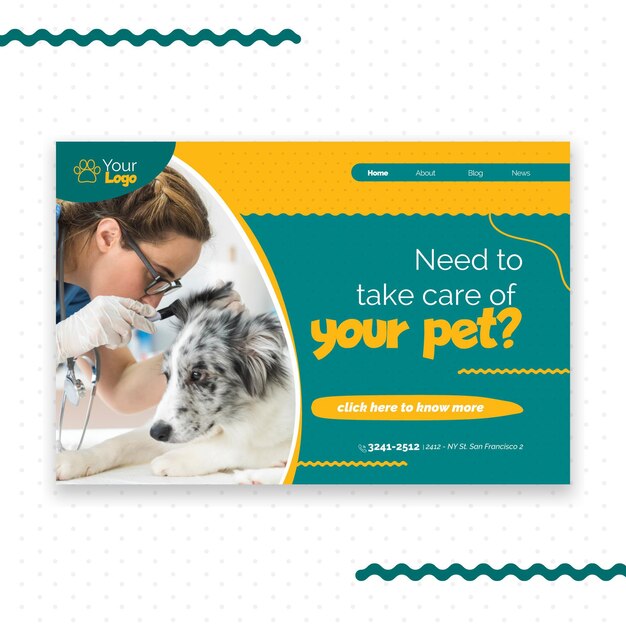 Veterinary landing page