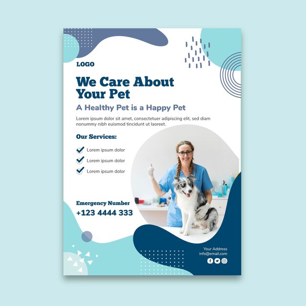 Veterinary vertical flyer template