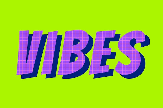 Free vector vibes word comic typography vector