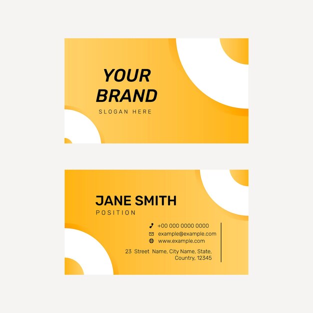 Vibrant business card template in yellow