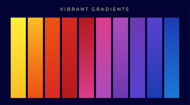 vibrant colorful set of gradients