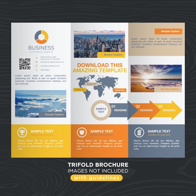 vibrant colorful travel business trifold brochure template