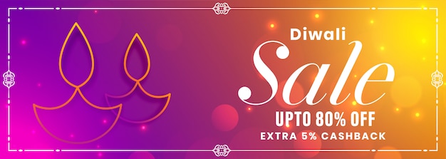 Free Vector vibrant diwali sale banner 