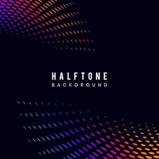 Vibrant halftone on black background vector