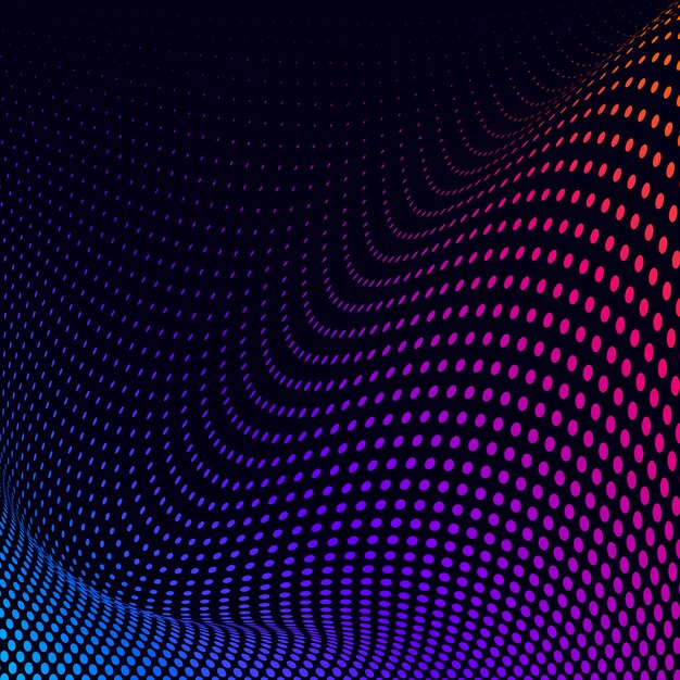 Vibrant halftone on black background vector