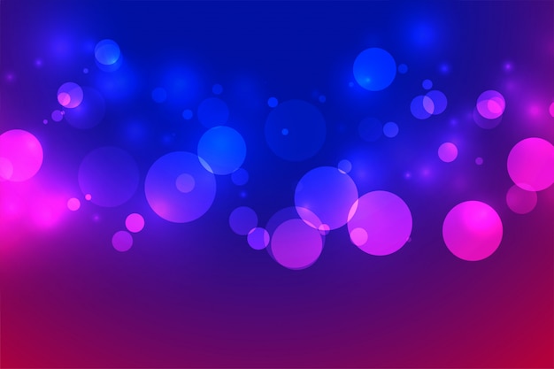 Vibrant neon bokeh lights background design effect