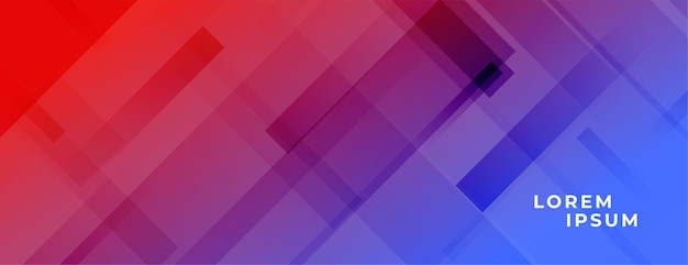 Vibrant red and blue banner with diagonal lines