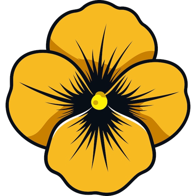 Free Vector vibrant yellow pansy flower