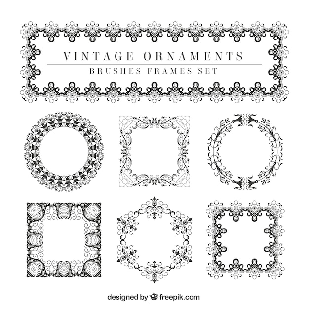 Free vector victorian ornaments with frames