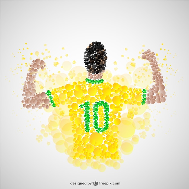 Free vector victorious soccer player