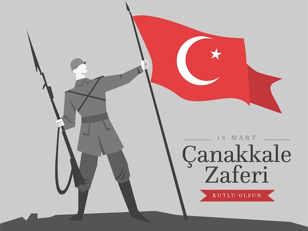 Victory of canakkale illustration