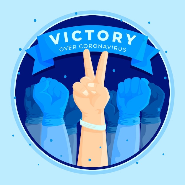 Free Vector victory over coronavirus concept