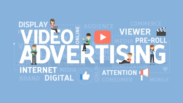 Video advertising concept Idea of viewer internet and attention