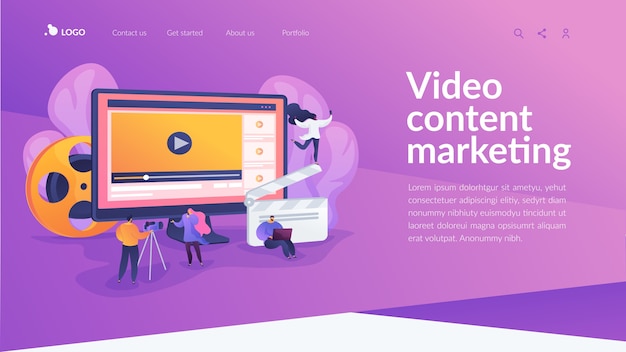 Video content marketing landing page