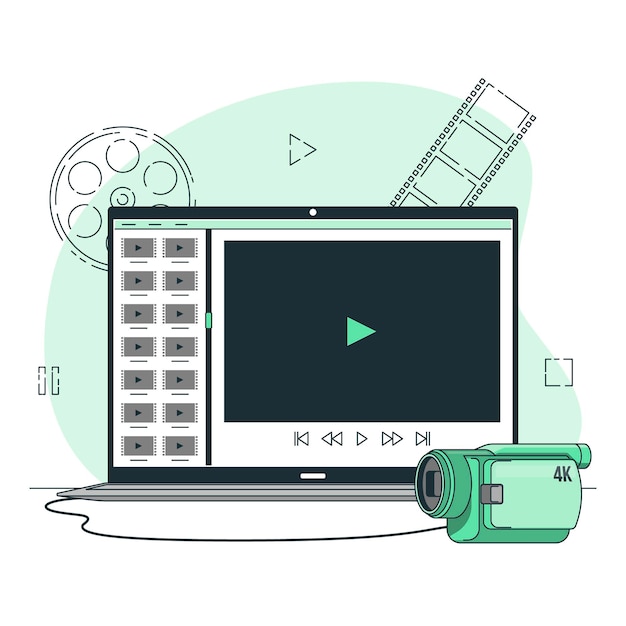 Free Vector video files concept illustration