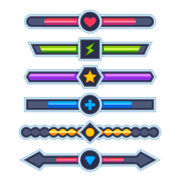 Video game health bar element collection