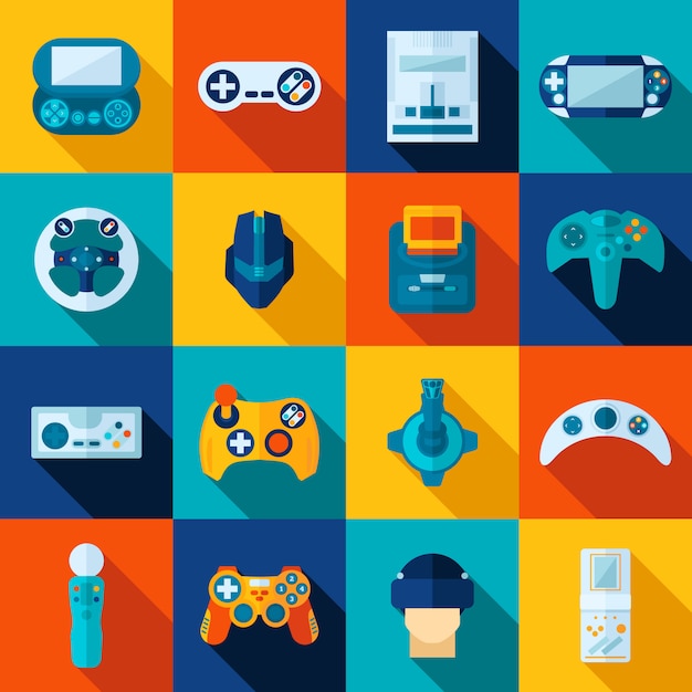 Free Vector video game icons set