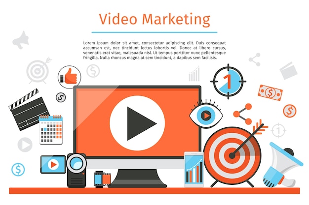 Video marketing. Abstract concept background.