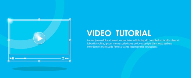 Video tutorial banner. Hand pressing a computer.