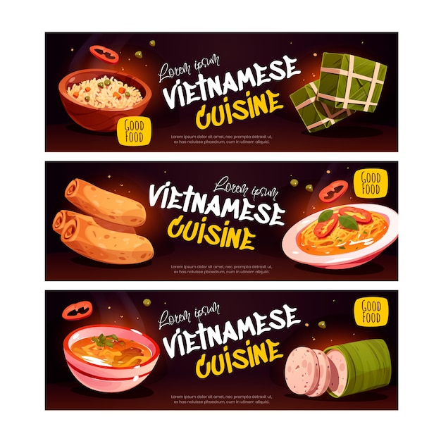 Free Vector vietnamese food banner design