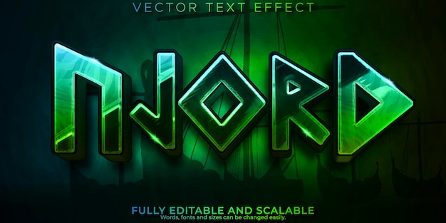 Viking text effect editable nordic and njord text style