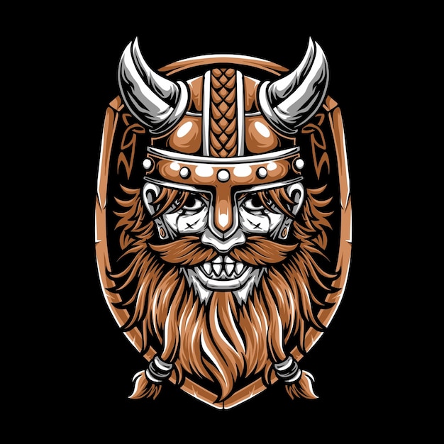 Free Vector viking warrior vector logo illustration