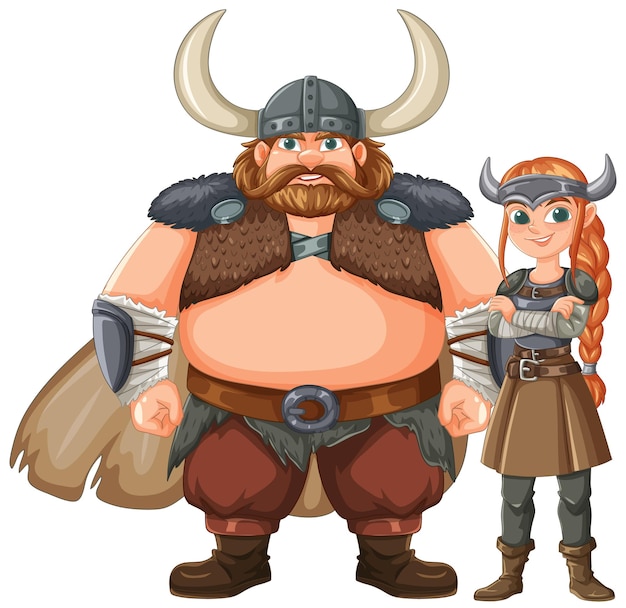 Free Vector viking warriors in armor