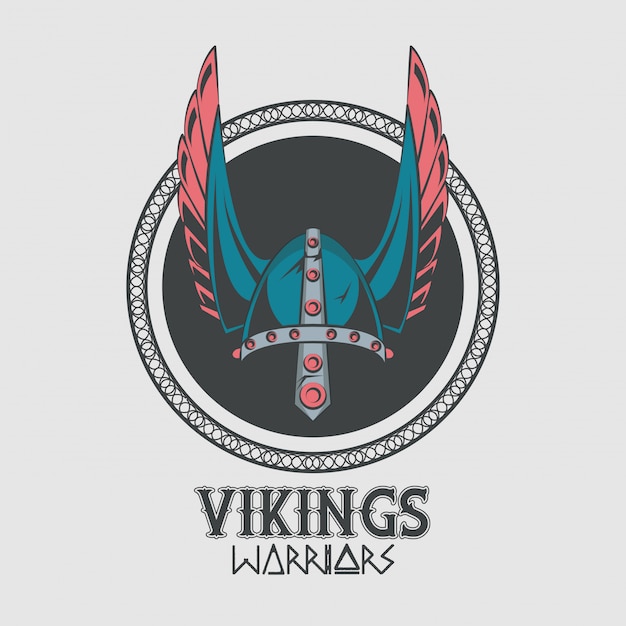 Free Vector vikings warriors printed tshirt 