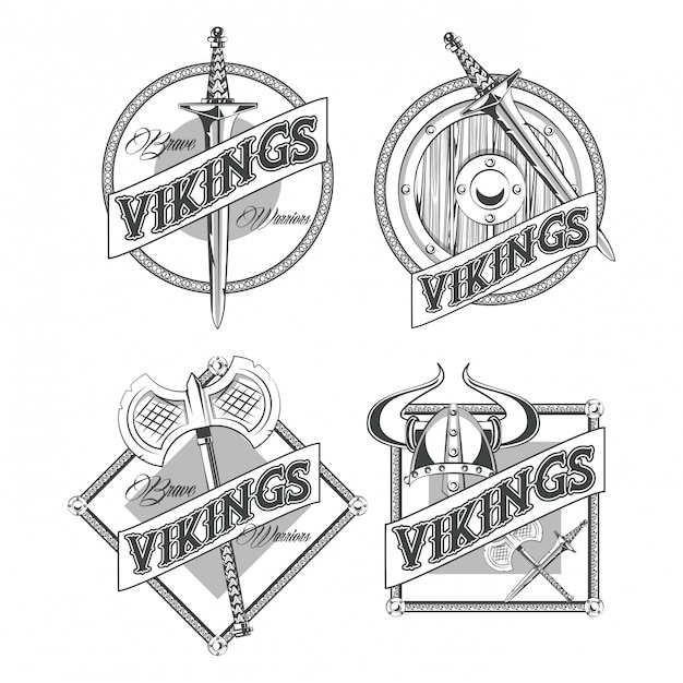 Free Vector vikings warriors printed tshirt