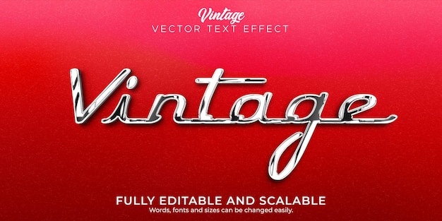 Vinatge car text effect, editable 70s and 80s text style