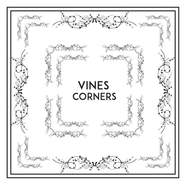 Free vector vines corners collection