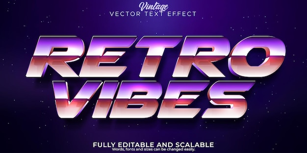 Free Vector vintage 80s text effect editable retro future and cyber space text style