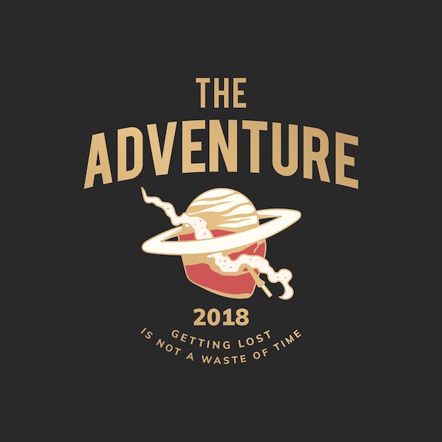 Free Vector vintage the adventure text design vector