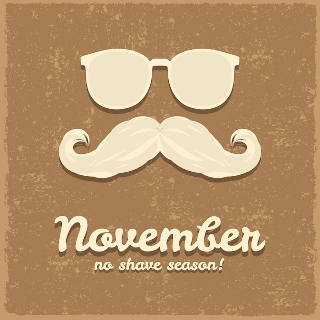 Free vector vintage background with glasses and a moustache