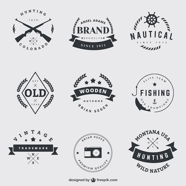 Free Vector vintage badges pack