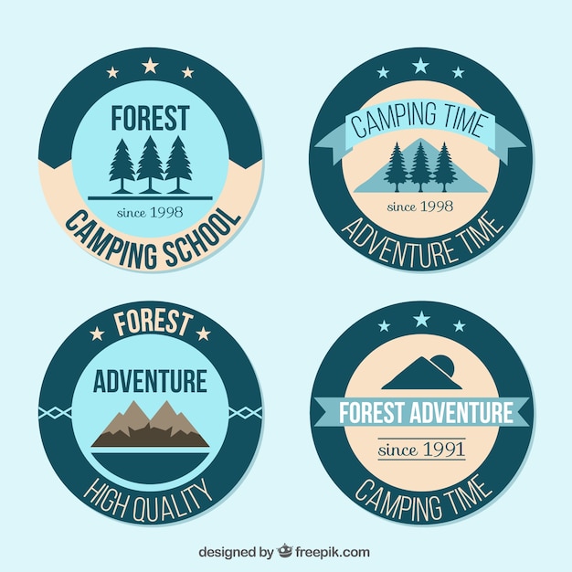 Free Vector vintage badges set adventure